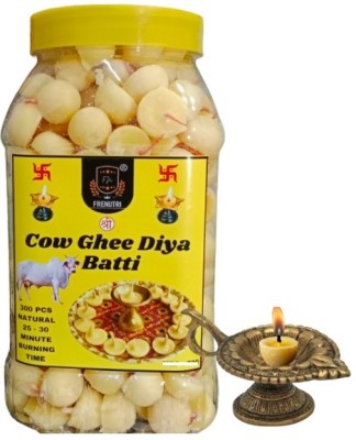 OGU Handmade Ghee Diya Batti,Jyot Batti for Pooja Aarti -300 Pcs. Cotton Wick