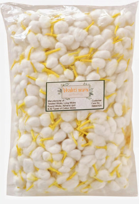 Bhakti aura Yellow flower cotton wick diya Batti 1000 cotton wick (pack of 1000) Cotton Wick
