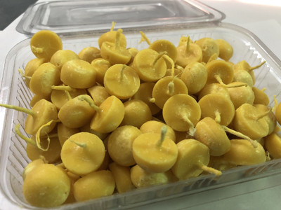 KineticPilot Pure Cow Ghee Diya Batti for Puja and Special Occasions Burning time 30 Minutes, Cotton Wick(Pack of 50)