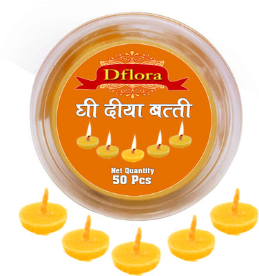Dflora Cow Ghee Wicks for Puja Aarti ( 50pcs ) Cotton Wick Offers & Cashback