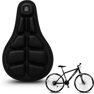AutoPowerz Air Shock Absorbing Bike Seat Pad – Anti-Slip & Pressure Relief Design Bicycle Seat Cover Free Size(Black)