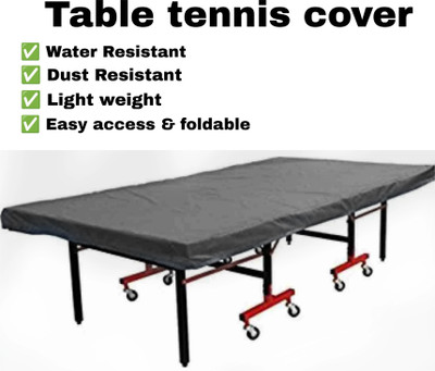 ADMARK Table Tennis Cover for Indoor and Outdoor Use, Large Size in Gray & Black Colour Table Cover Free Size(Grey, Black)