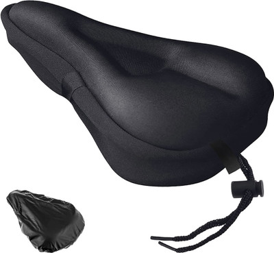 Manogyam for Men Women Comfort, Extra Soft Exercise Bicycle Seat Cover Free Size(Black)