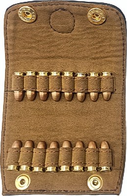 SandhuGunHouse .32 Bore Revolver & Pistol Cartridges Leather™ Pouch Racquet Carry Case/Cover Free Size(Black)