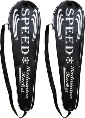 Kataar Enterprises (Pack of 2) KE Speed Badminton Cover (Matty Material)(Standard Strap) Stick Cover Free Size(Black)