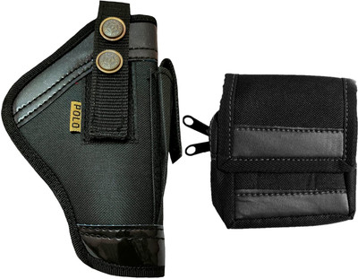 Kumar's Trend Nylon 9 mm Revolver Pistol Racquet Black Carry Case Pouch Pistol/Gun Cover Free Size(Black)