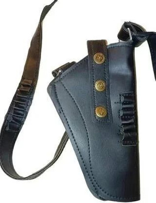 POPSINGH1 Premium Stylish Leather Waist Belt withToy Revolver Holster Adjustable Gun Cover Pistol/Gun Cover Free Size(Grey)