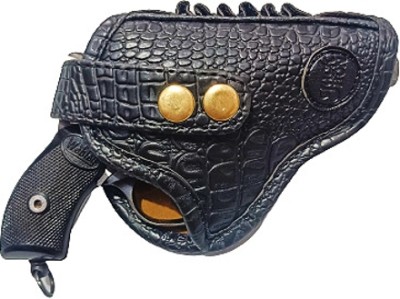 SandhuGunHouse .32 Bore Revolver Leather Clip Cover Racquet Carry Case/Cover Free Size(Black)