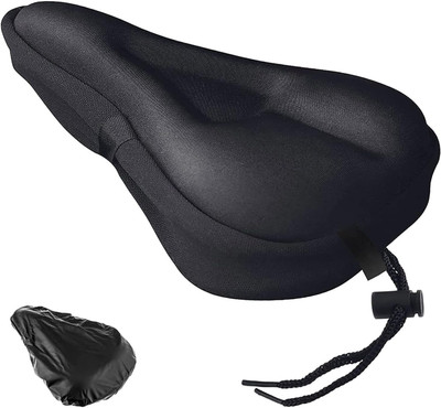 Quickfit for Men Women Comfort, Extra Soft Exercise Bicycle Seat Cover Free Size(Black)