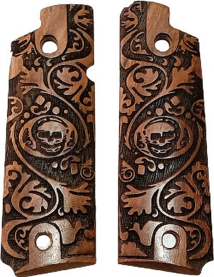 SandhuGunHouse .45 Bore Webley Pistol Wood Handicraft Grip 1911 Punisher Racquet Carry Case/Cover Free Size(Brown)