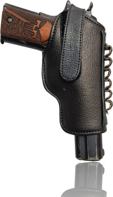 SandhuGunHouse .45 Bore Pistol Leather Clip Cover 1911 Pistol/Gun Cover Free Size(Black)