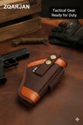 AMF Collections Nylon 9 mm Revolver Pistol Racquet Holster Carry Case (Best Quality) Pistol/Gun Cover Free Size(Brown)