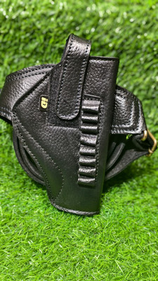 JGG Jain Gift Gallery LEATHER Pistol Belt Cover, 18 cm x 13 cm Carry Free Size Pistol/Gun Cover Pistol/Gun Cover Free Size(Black)