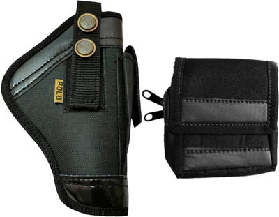 AMF Collections Nylon 9 mm Revolver Pistol Cover Racquet Black Carry Case Pouch Pistol/Gun Cover Free Size(Black)