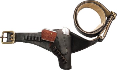 SandhuGunHouse .32 Bore Pistol Leather™ Belt Racquet Carry Case/Cover, Pistol/Gun Cover Free Size(Black)
