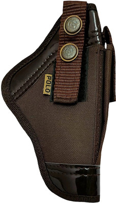 Kumar's Trend Nylon 9 mm Revolver Pistol Racquet Carry Case Pistol/Gun Cover Free Size(Brown)