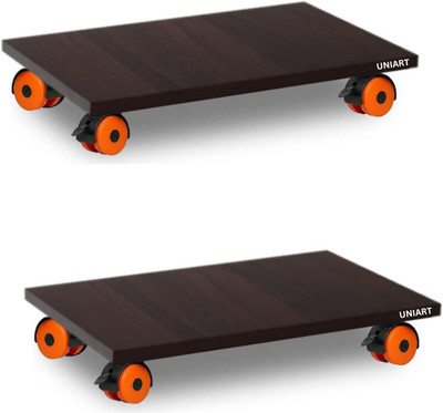 UniAart Heavy Duty Wooden CPU trolley with Locking Wheels CPU Holder(Wooden)