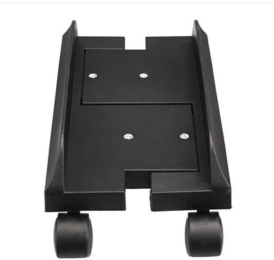 AlexVyan Black Adjustable Heavy Duty Computer CPU Wheel Trolley CPU Holder(Plastic)