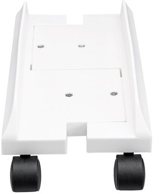 AlexVyan Germen Certiied Heavy Duty White Computer CPU Stand CPU Trolley with Wheels CPU Holder(Plastic)