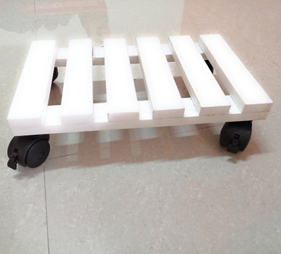 UniAart Computer Floor Stand Trolley with Castor Wheels (White, 15.75 x 9.06 Inch) CPU Holder(Wooden)