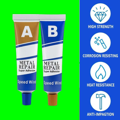Lexmyne AB Epoxy Metal Repair Solution - Durable, Heat & Corrosion Resistant Glue Adhesive(100 g)