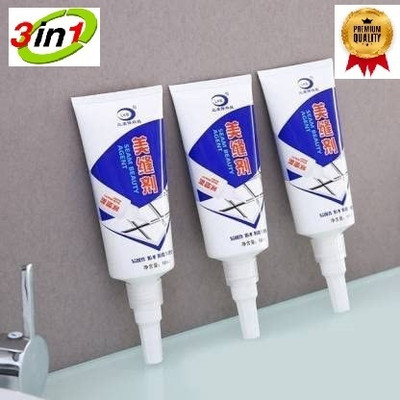 My Machine Pack of 3 Tiles Gap Filler Waterproof Crack Grout Gap Agent Water Resistant Adhesive(180 ml)