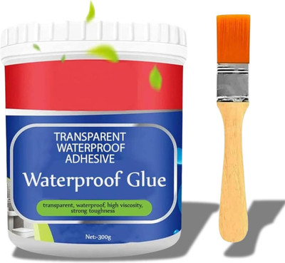 QOZWEID Waterproof Crack Seal Glue 300 gm with Brush for Roof Leakage Solution(Set of 1, transparent)