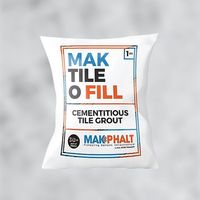 MAKPHALT Tile-O-Fill Ivory Tile Grout Cement Based Polymerised Tile Joint Filler -(1 kg) Crack Filler(1 kg)