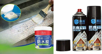 PURCHASE ZONE Monsoon Combo Pack(Transparent waterproof glue(300 Ml)+Wall Leak Spray(450 Ml)) Crack Filler(750 ml)