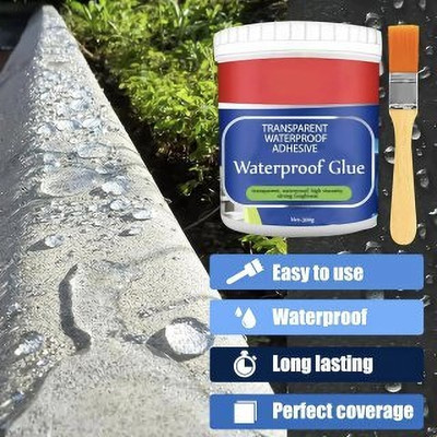 BEBEUM Crack Seal Agent Glue with Brush Transparent Waterproof Glu for Leakage Solution Crack Filler(300 g)