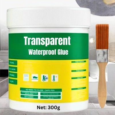 Aelisco Crack Seal Agent Glue with Brush Transparent Waterproof Glu for Leakage Solution Crack Filler(300 g)