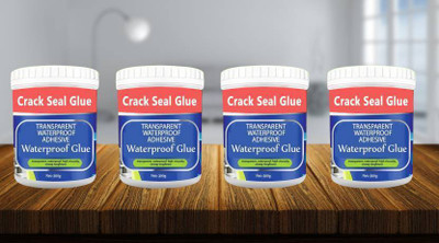 JERITO Pack of 4 Crack Seal Transparent Waterproof Glue for Roof Water Leakage Solution Crack Filler(300 g)