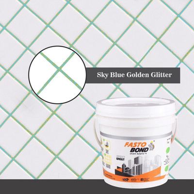 Fastobond GlitterEpoxy Tile Grout 3 Components Sky Blue Golden Crack Filler(5 kg)