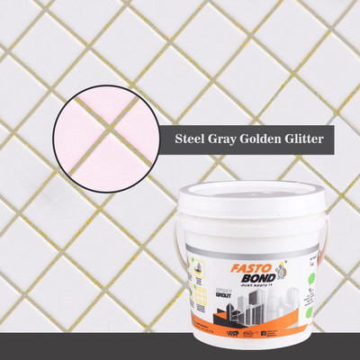 Fastobond GlitterEpoxy Tile Grout 3 Components Steel Gray Golden Crack Filler(5 kg)