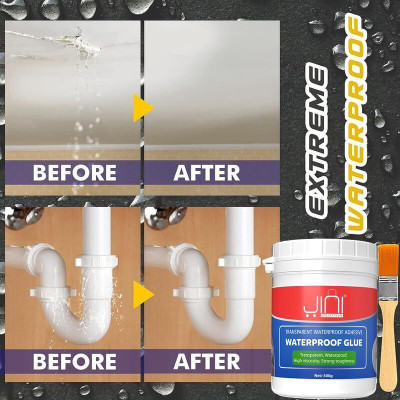 KM CREATION transparent waterproof glue plus brush Adhesive(500 g)