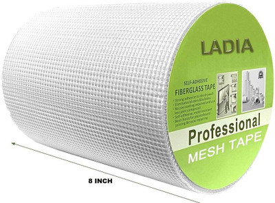 ladia group Thick Glass Coated Fiber Mesh Roll 145 GSM 8 inch (200mm) x 50 Meter roll Crack Filler(1 kg)