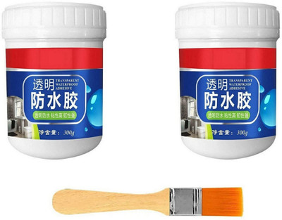 KM CREATION Transparent Waterproof Glue with Brush for Roof Leakage Crack Seal Glue 300gm K4 Adhesive(300 g)