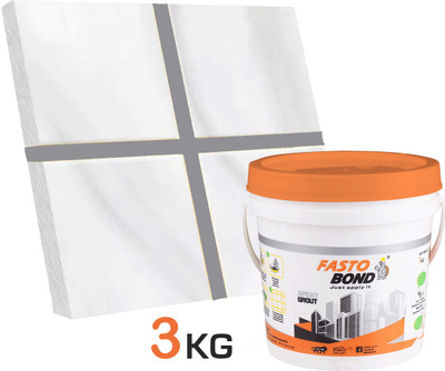 Fastobond 3 Kg Epoxy Tile Grout 3 Components Solid gray Solid Crack Filler(3 kg)