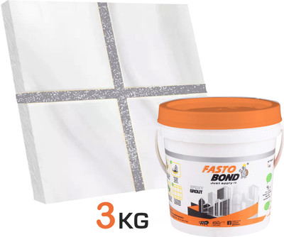 Fastobond 3 Kg Epoxy Tile Grout 3 Components Ad gray Silver Crack Filler(3 kg)