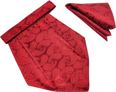 VOICI Men's Paisley Maroon Color Pocket Square Cravat(Pack of 1)