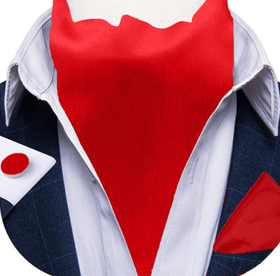 UTF Ascot Ties for Men Cravat Tie and Pocket Square with cufflinks Set Ascot Scarf Cravat(Pack of 3)