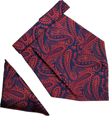 VOICI Paisley Design Red & Blue color pocket square and Cravat(Pack of 1)