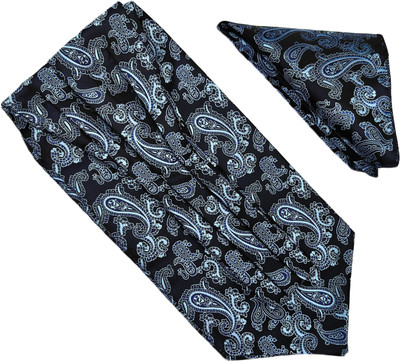 VOICI Mens Ascot Necktie and Pocket Square Cravat(Pack of 1)