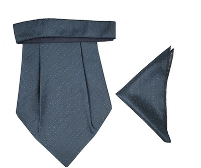 GOOD ONE STORE Micro Cravat set with pocket square for Men's (Grey 149) Cravat