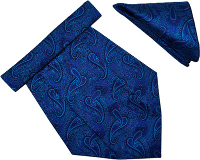VOICI Men's Paisley Blue Color Pocket Square Cravat(Pack of 1)