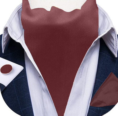 UTF Ascot Ties for Men Cravat Tie and Pocket Square with cufflinks Set Ascot Scarf Cravat(Pack of 3)