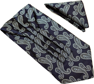 VOICI Mens Ascot Necktie and Pocket Square Cravat(Pack of 1)