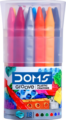 DOMS Groove Plastic Crayon 18 Shades(Set of 1, Multicolor)