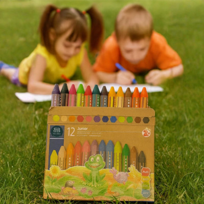 Bella n Bloom 12-Piece Eco-Friendly Wax Crayons for Kids(Set of 12, Multicolors)