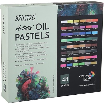 BRuSTRO RICH AND VIVID COLOURS ARTISTS' OIL PASTELS 48 SHADES(Set of 1, Multicolor)